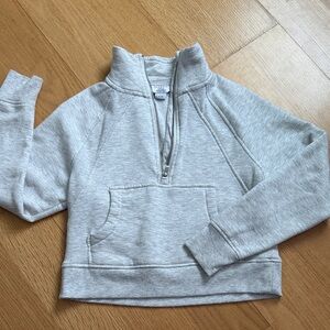 Danskin Light Gray Half-Zip Girls Sweater 7/8